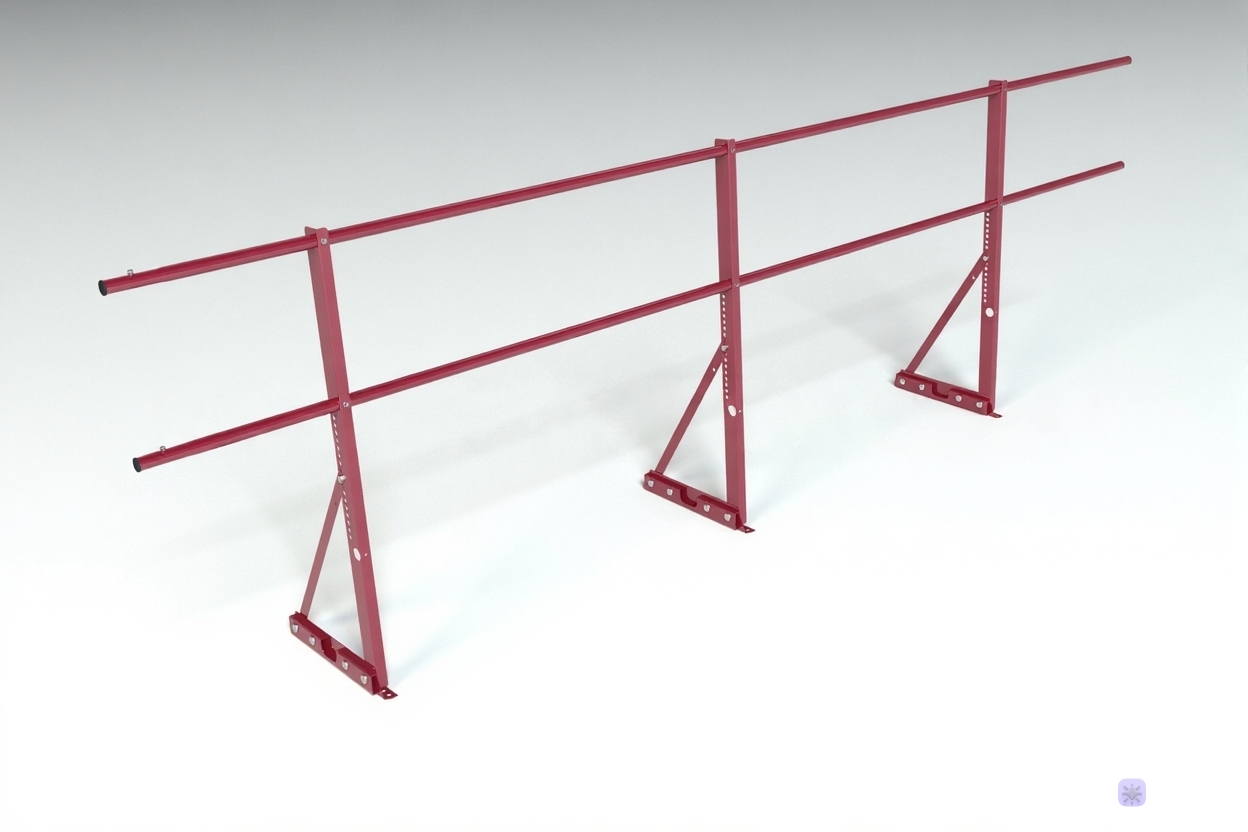 Ограждение для фальцевой кровли Roofsystems ЭКОНОМ H-900 мм ТУ RAL 3005 красное вино, 3 м